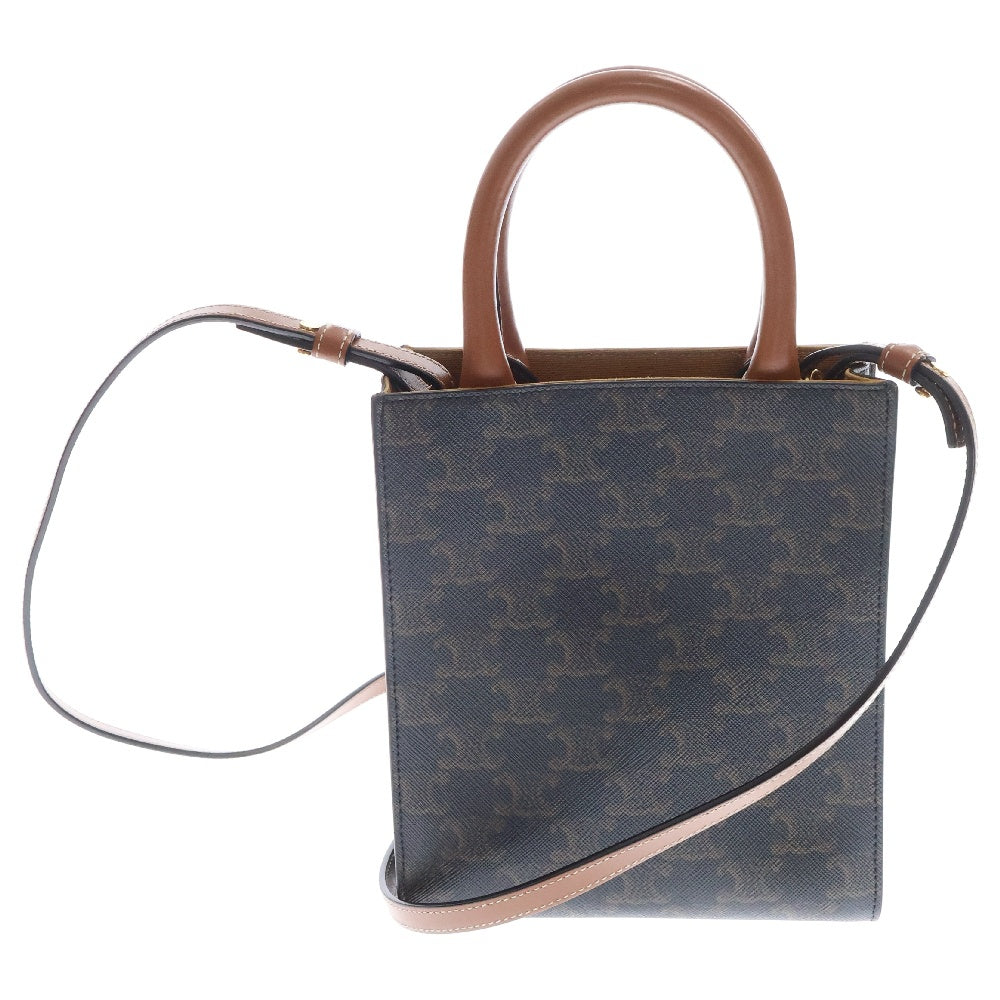 CELINE(セリーヌ) トリオンフ バーティカルカバミニ ショルダーバッグ ブラウン PVC×レザー