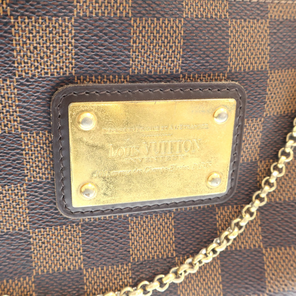 LOUIS VUITTON(ルイヴィトン) ダミエ エヴァ ショルダーバッグ チェーンバッグ ハンドバッグ ミニバッグ ゴールド金具 ブラウン レザー×PVC N55213