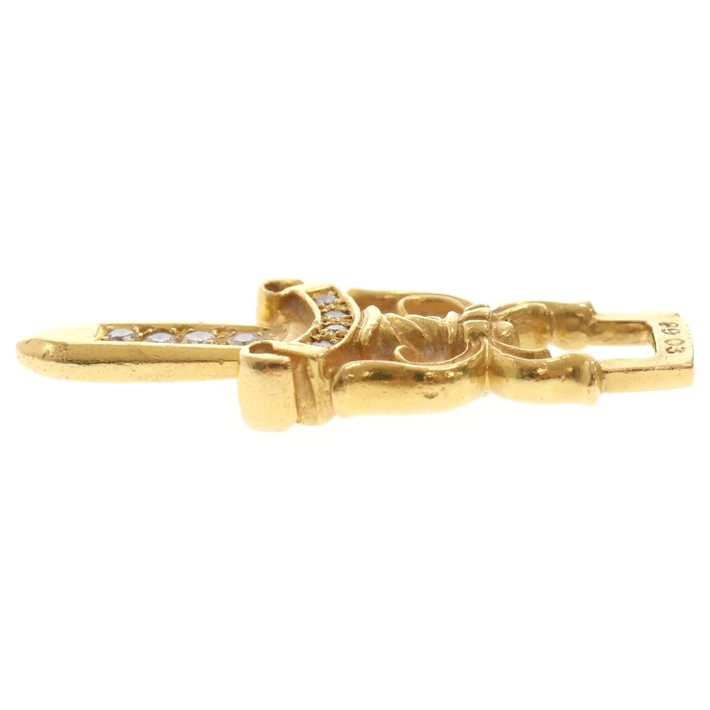 CHROME HEARTS(クロムハーツ) 22K #10 DAGGER ダガー アフターダイヤ ペンダント ネックレストップ ゴールド