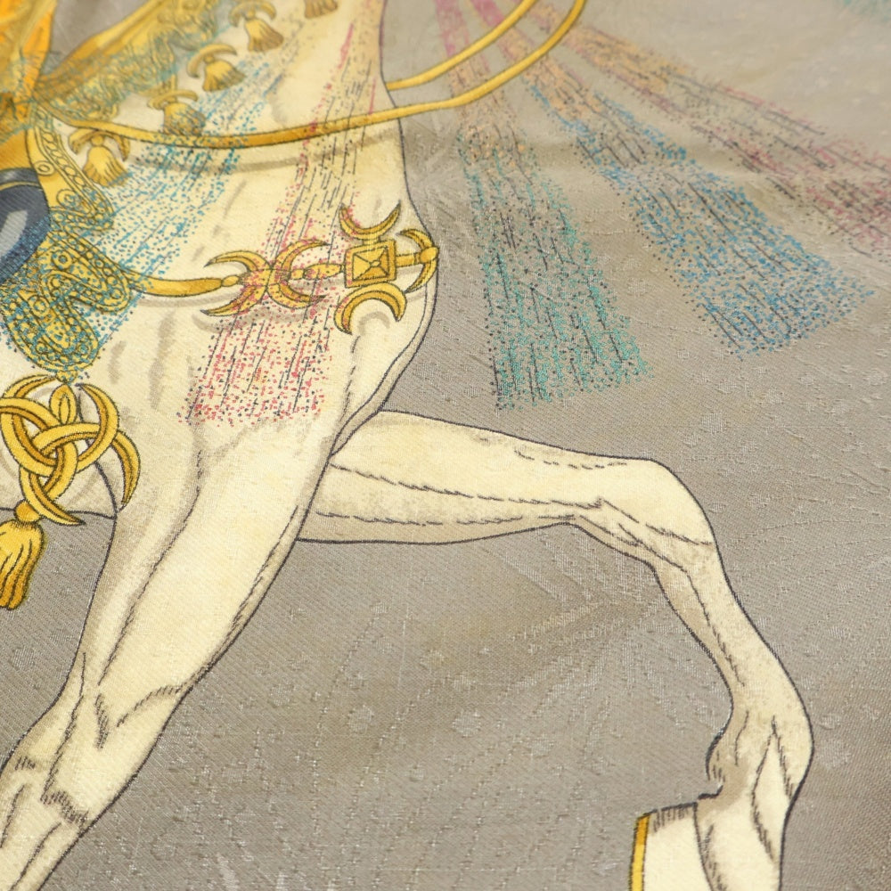 HERMES(エルメス) カレ90 FEUX D'ARTIFICE 技巧の花火 シルク スカーフ ネイビー×イエロー