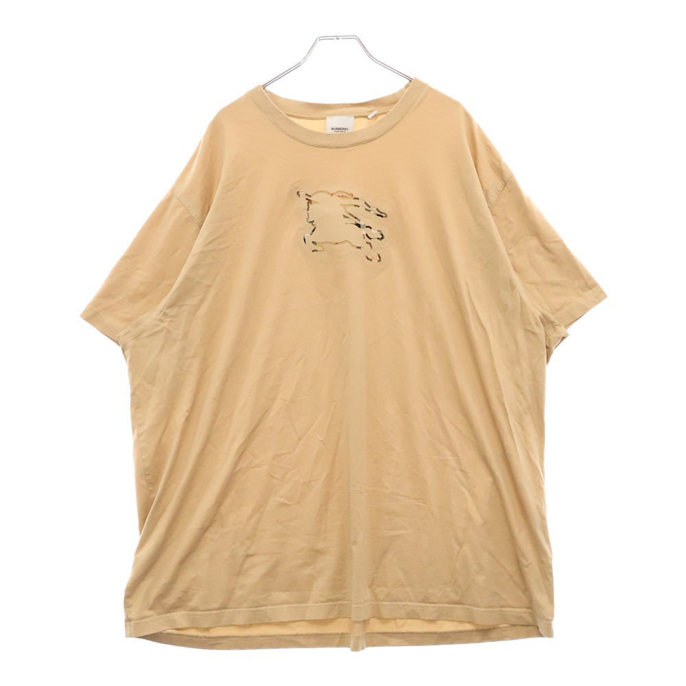 BURBERRY(バーバリー) チェックEKD フロントロゴプリント クルーネック半袖Tシャツ カットソー ベージュ 8072703