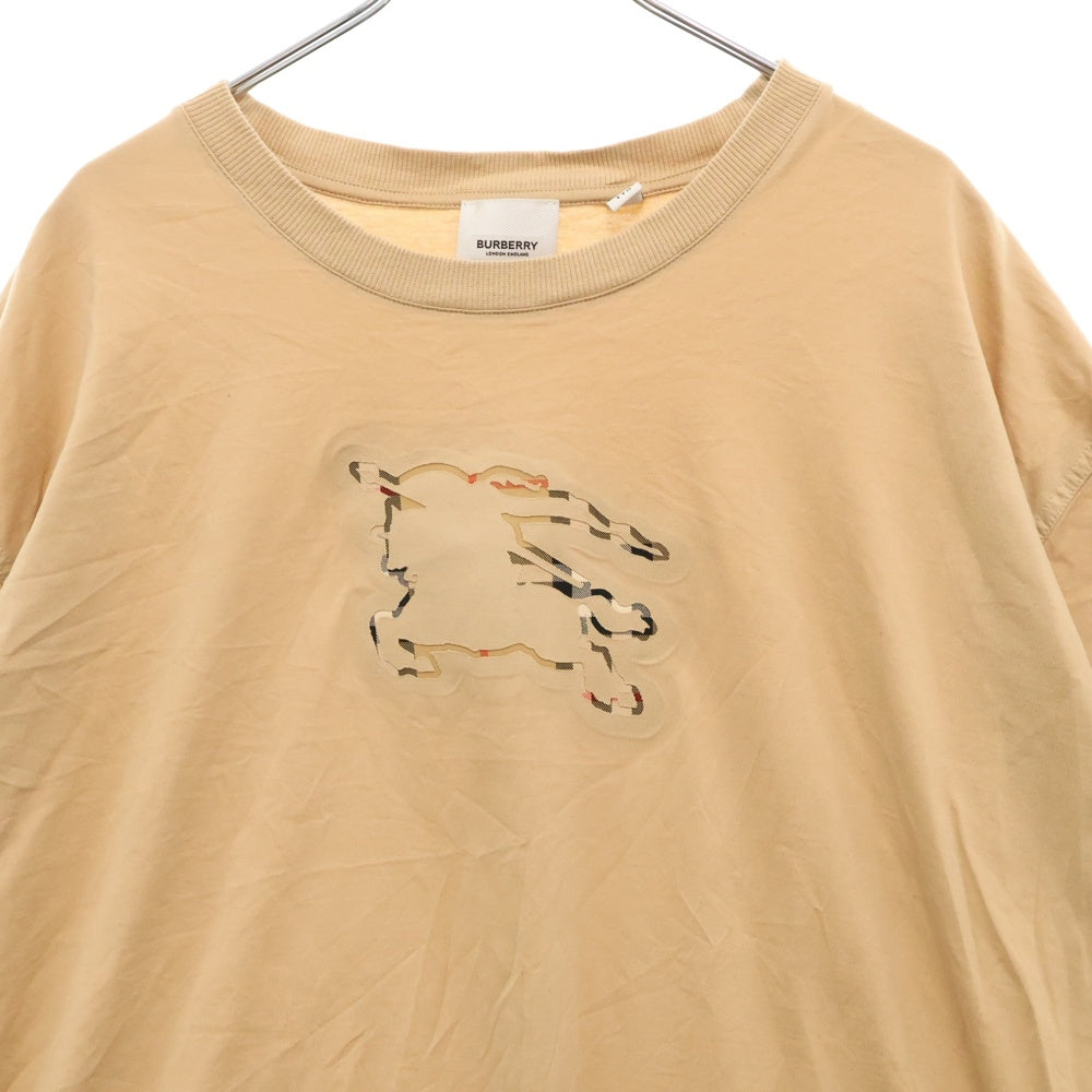 BURBERRY(バーバリー) チェックEKD フロントロゴプリント クルーネック半袖Tシャツ カットソー ベージュ 8072703