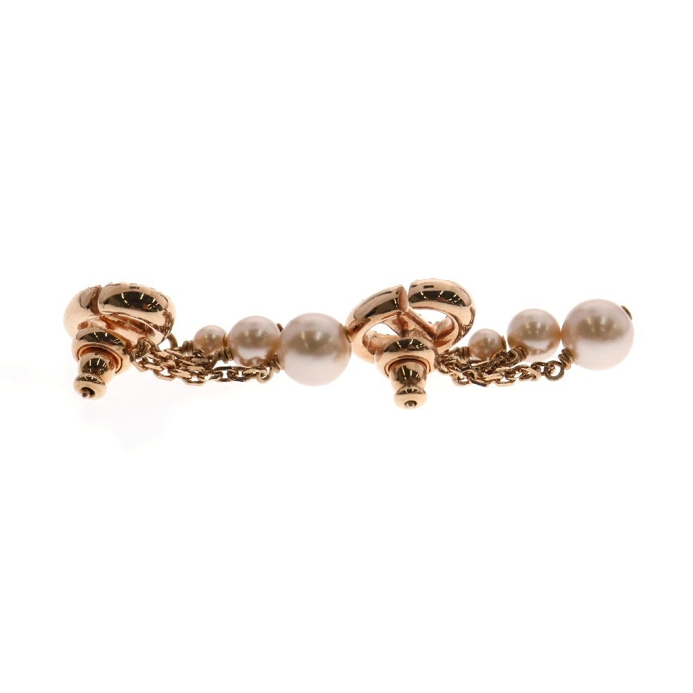 Christian Dior(クリスチャンディオール) CDロゴ パール ラインストーン ピアス GP ローズゴールド金具 アクセサリー