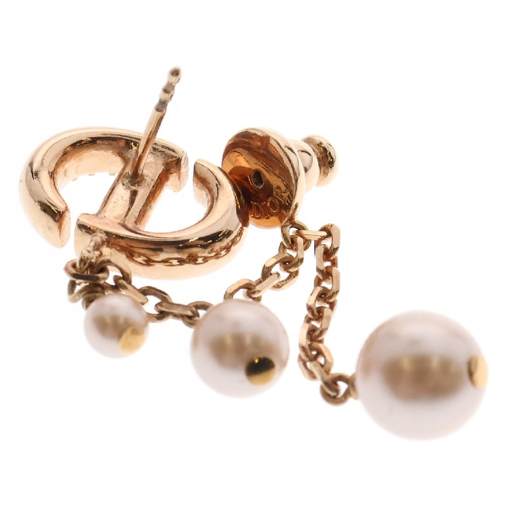 Christian Dior(クリスチャンディオール) CDロゴ パール ラインストーン ピアス GP ローズゴールド金具 アクセサリー