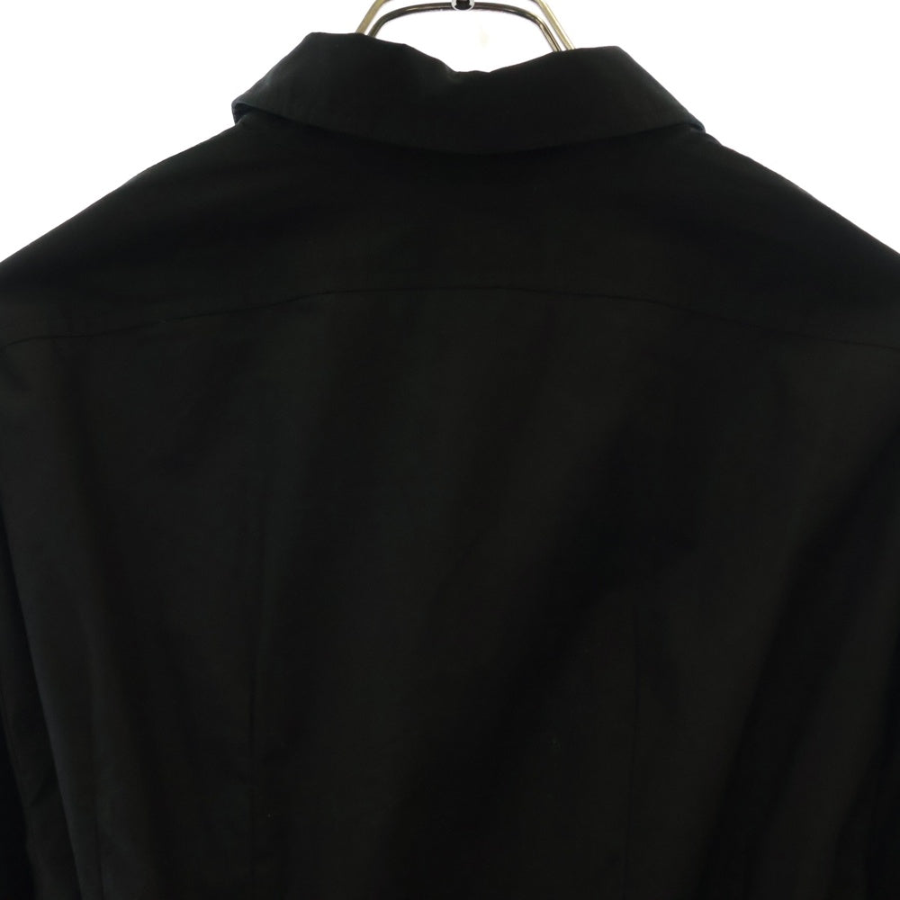 PATOU(パトゥー) Ruffle mini shirt dress ベルト付 フリル ミニシャツドレス ブラック レディース DR1360017999B