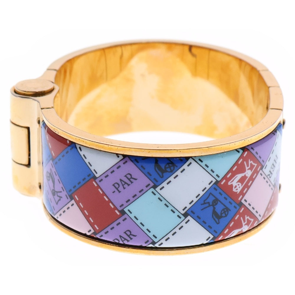 HERMES(エルメス) シャルニエール GM ボルデュック・チェック バングル ブレスレット ピンクゴールド GP