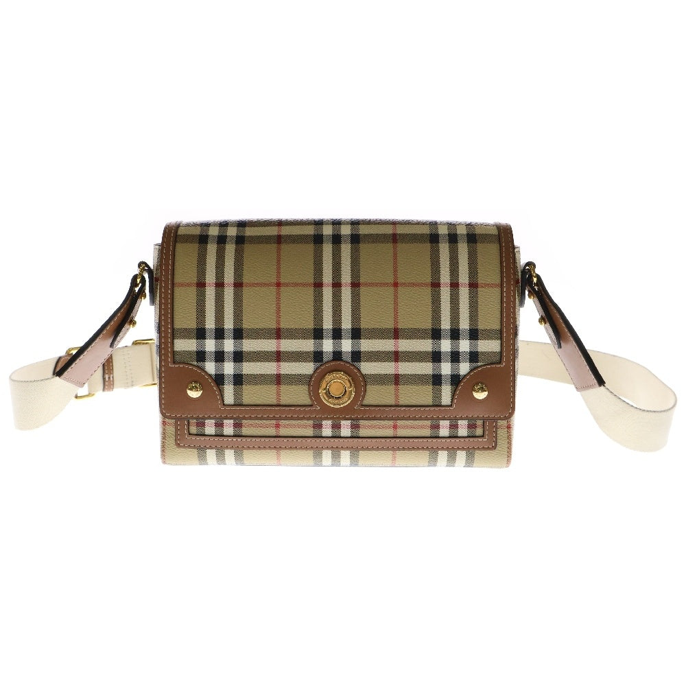 BURBERRY(バーバリー) ノヴァチェック ショルダーバッグ ブラウン ベージュ ゴールド金具 レザー 8066226
