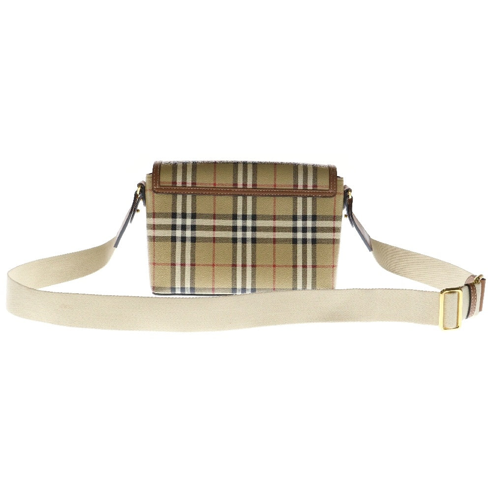 BURBERRY(バーバリー) ノヴァチェック ショルダーバッグ ブラウン ベージュ ゴールド金具 レザー 8066226