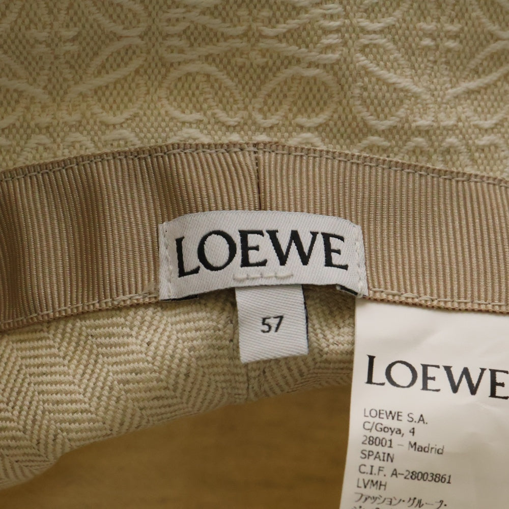LOEWE(ロエベ) ハット アナグラム ジャカード バケットハット 帽子 アイボリー #37 K820HB1X41