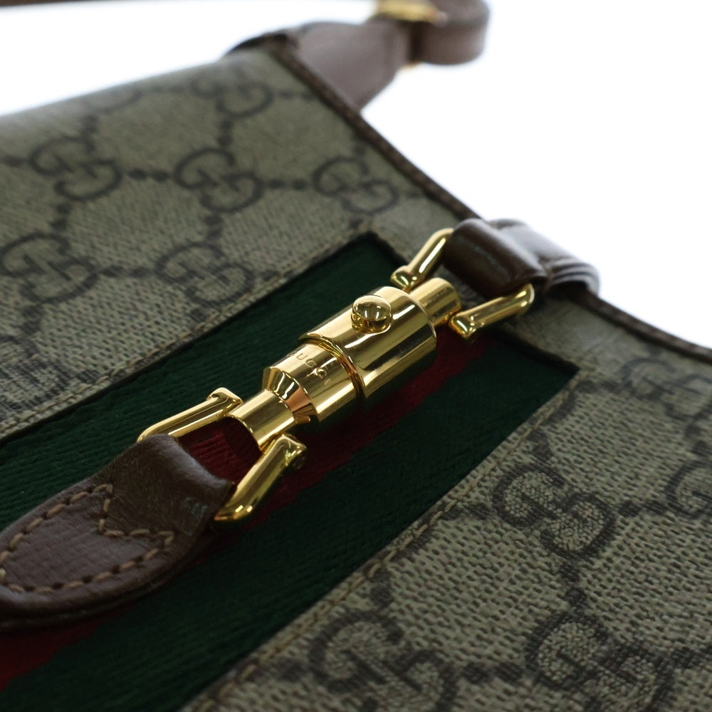 GUCCI(グッチ) GGスプリーム ジャッキー 1961 ショルダーバッグ ブラウン レザー シェリーライン 637092