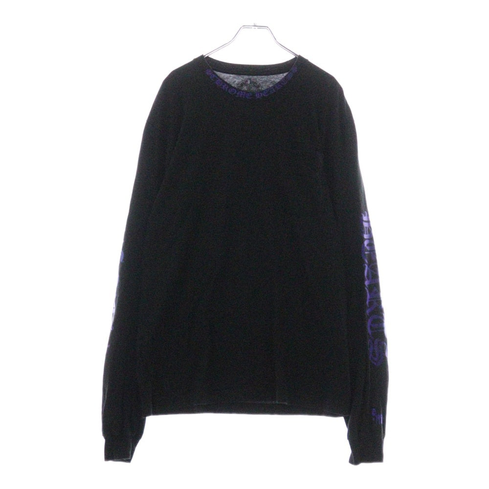 CHROME HEARTS(クロムハーツ) Neck Logo L/S TEE ネックロゴ ロングスリーブカットソー 長袖Tシャツ ブラック×パープル