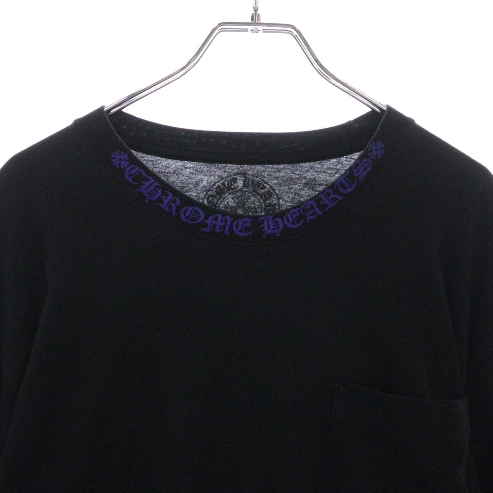 CHROME HEARTS(クロムハーツ) Neck Logo L/S TEE ネックロゴ ロングスリーブカットソー 長袖Tシャツ ブラック×パープル