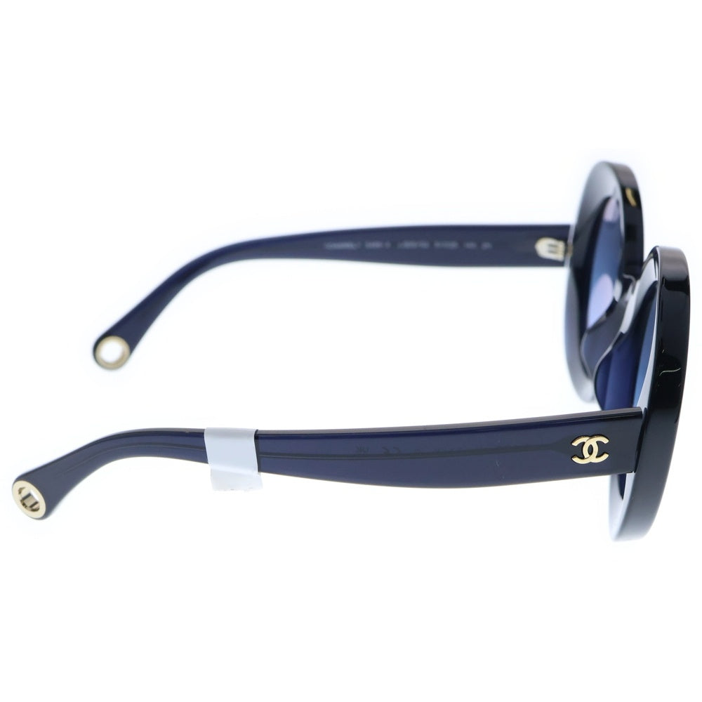 CHANEL(シャネル) ココマーク ラウンドシェープ パールチェーン サングラス メガネ ブラック×ブルー 5489-A