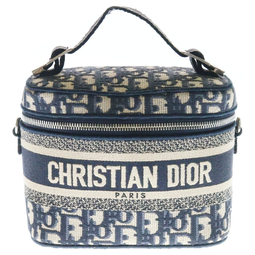 Christian Dior(クリスチャンディオール) オブリーク バニティ スモール ネイビー キャンバス 2WAY ハンドバッグ ショルダーバッグ レディース