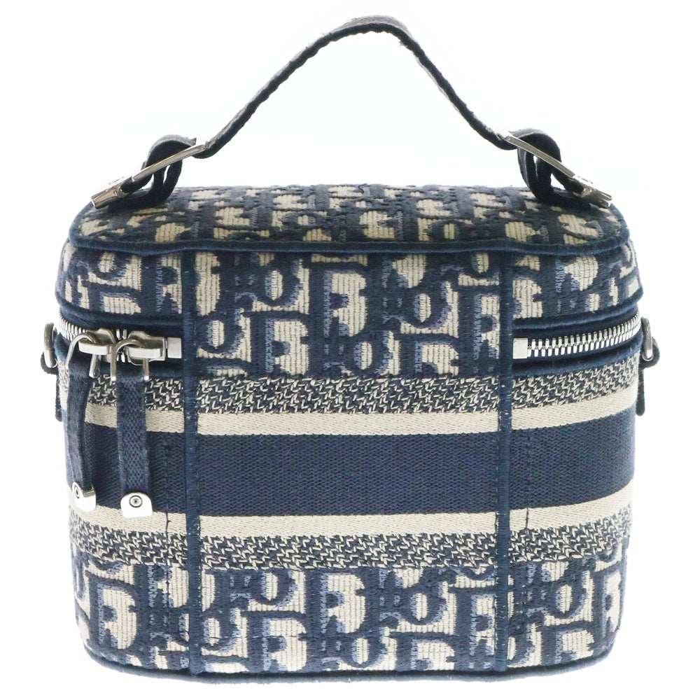 Christian Dior(クリスチャンディオール) オブリーク バニティ スモール ネイビー キャンバス 2WAY ハンドバッグ ショルダーバッグ レディース