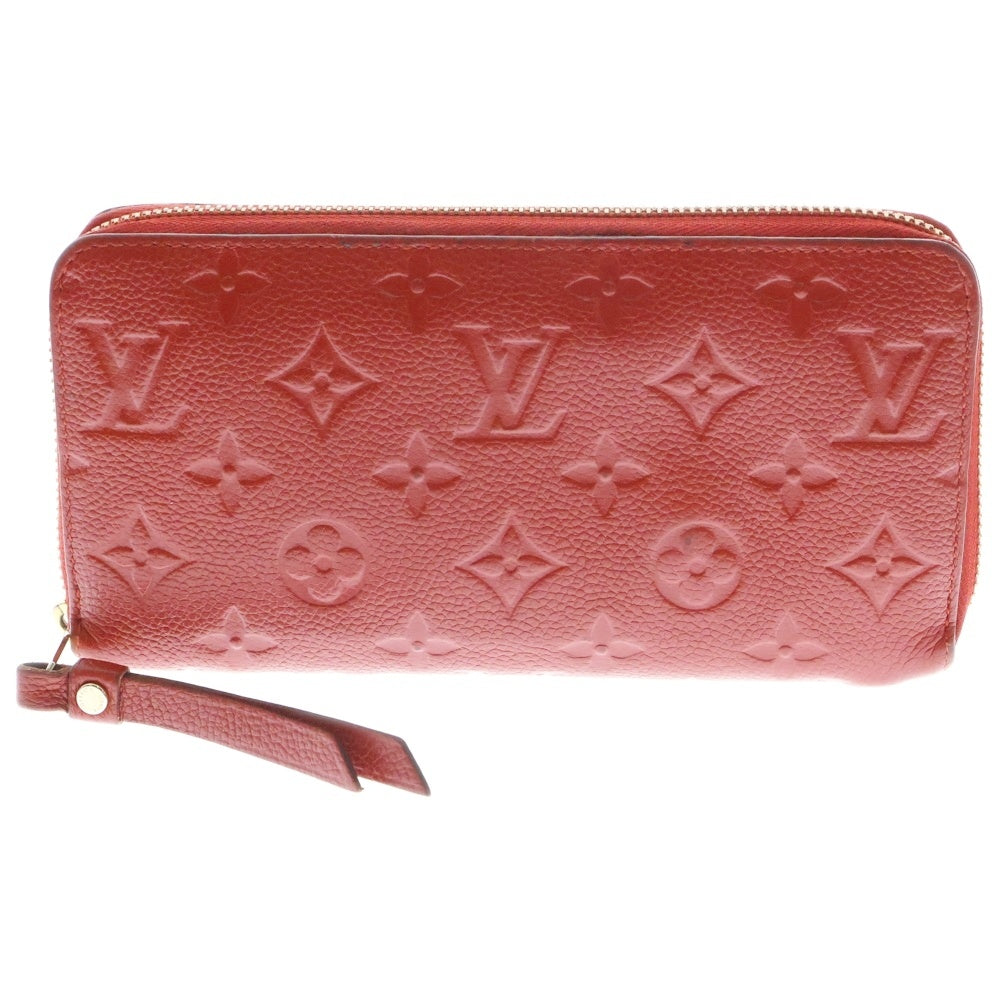 LOUIS VUITTON(ルイヴィトン) モノグラムアンプラント ジッピーウォレット スカーレット レザー M63691 長財布