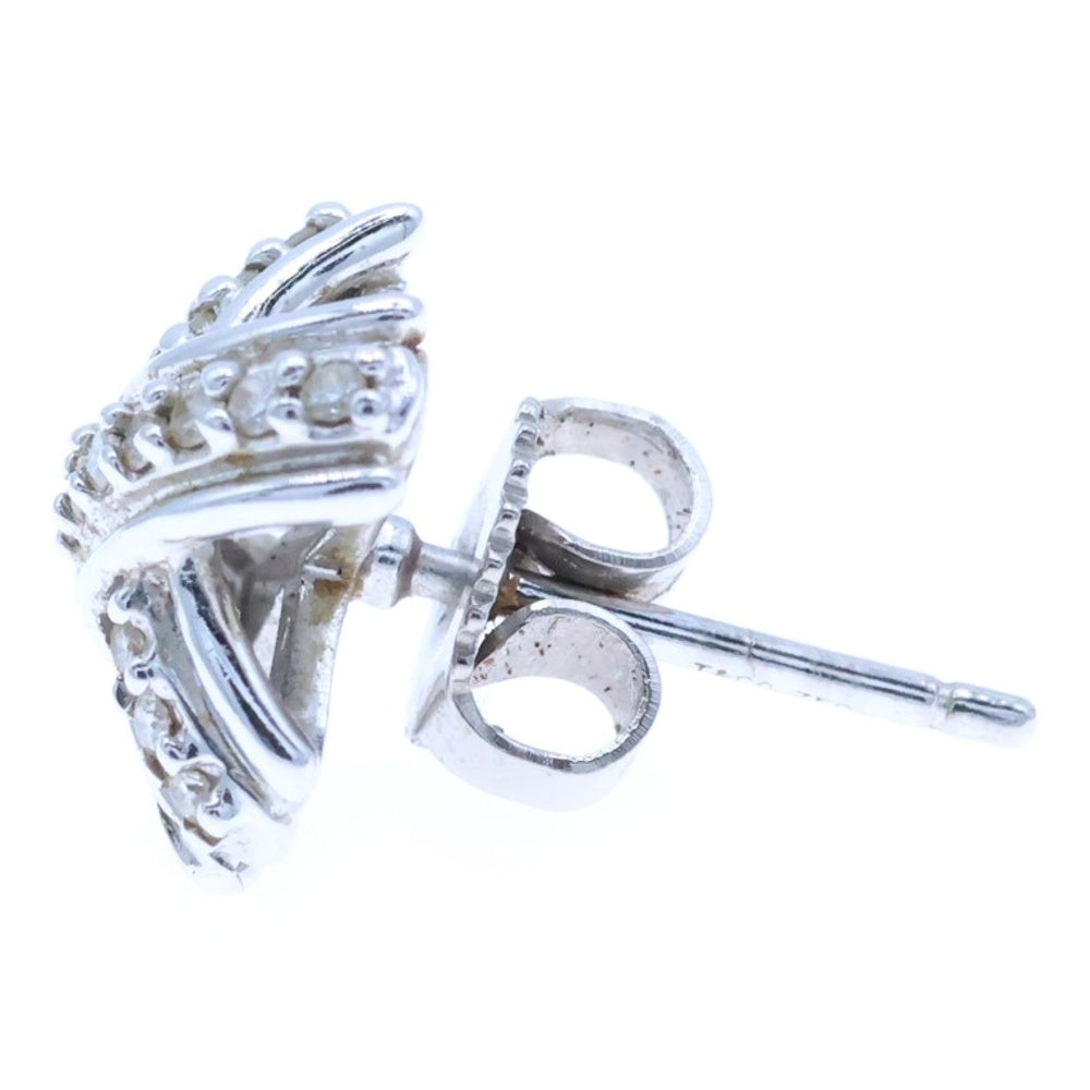 TIFFANY&Co(ティファニー) シグネチャークロス ダイヤ付 ピアス イヤリング K18WG レディース