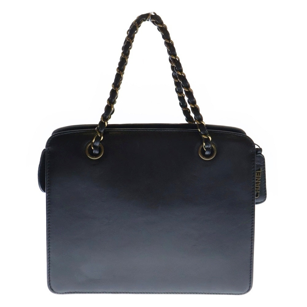CHANEL(シャネル) ココマーク ラムスキン チェーンハンドバック ブラック ゴールド金具