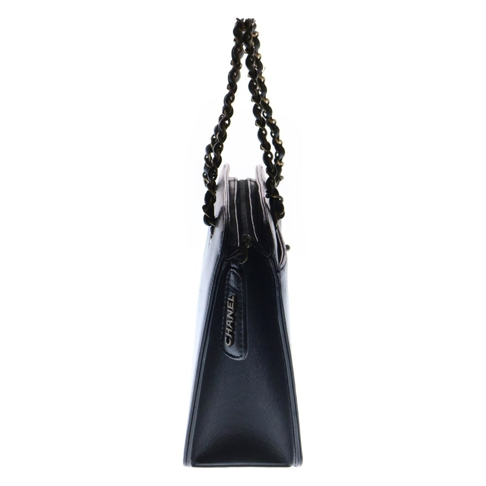 CHANEL(シャネル) ココマーク ラムスキン チェーンハンドバック ブラック ゴールド金具