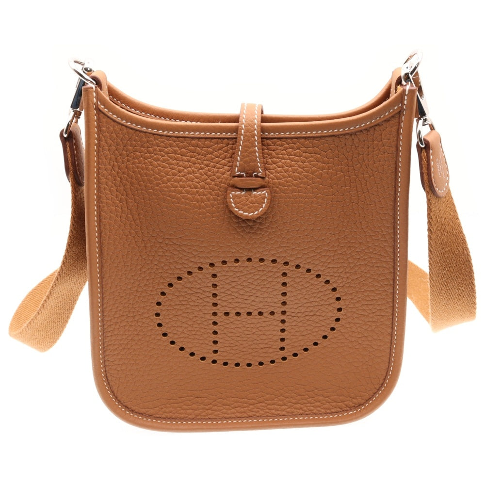 HERMES(エルメス) エブリンTPM ゴールド トリヨン ショルダーバッグ シルバー金具 W刻印 ブラウン