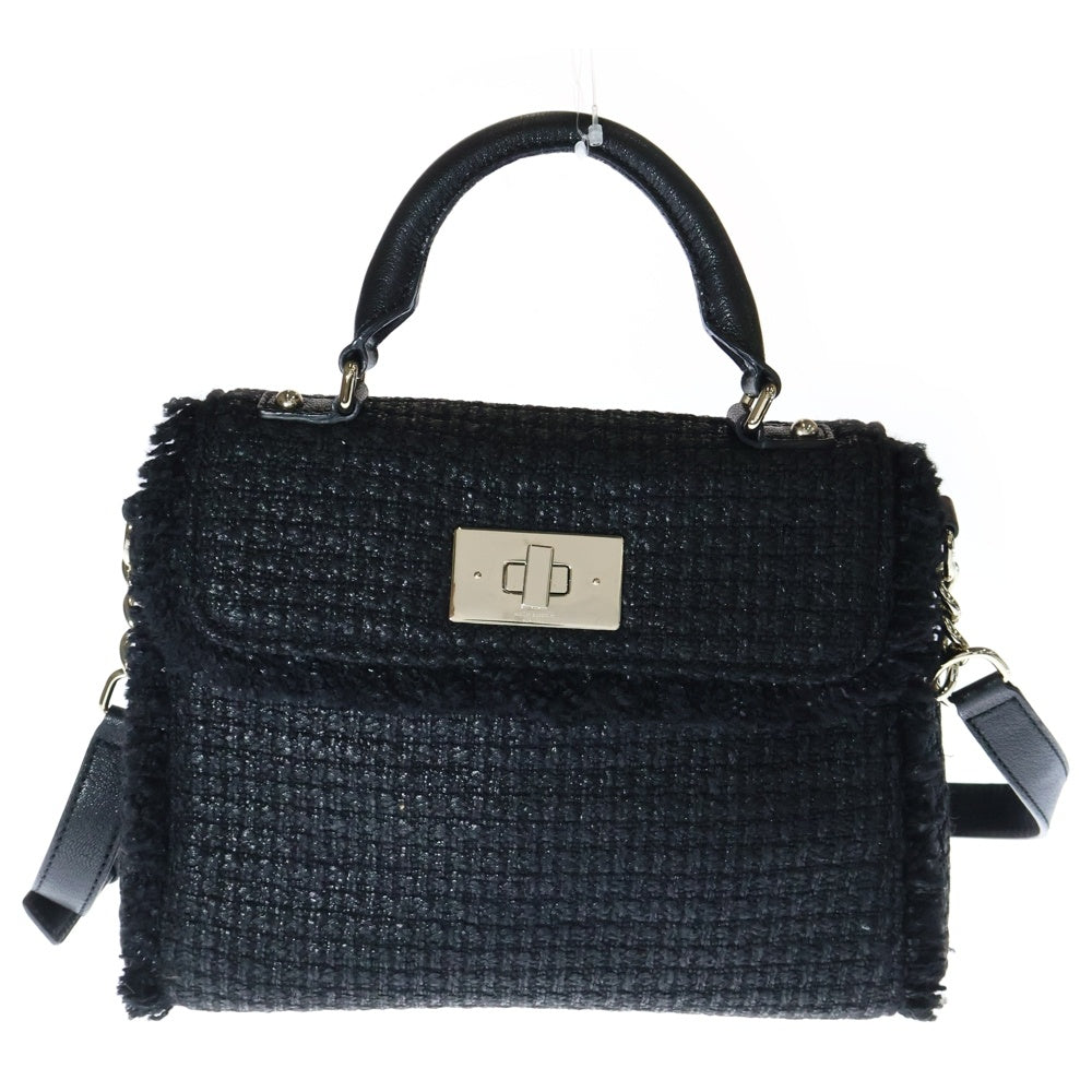 Kate Spade(ケイトスペード) タキシードヒルツイードトップハンドルバッグ ショルダーバッグ ブラック