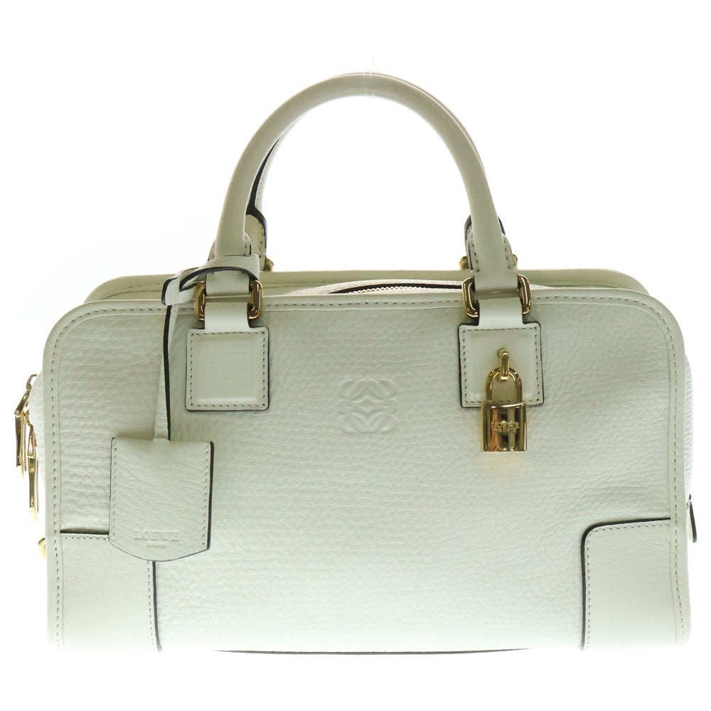 LOEWE(ロエベ) アマソナバック28 ハンドバッグミニバッグ ホワイト ゴールド金具 レザー