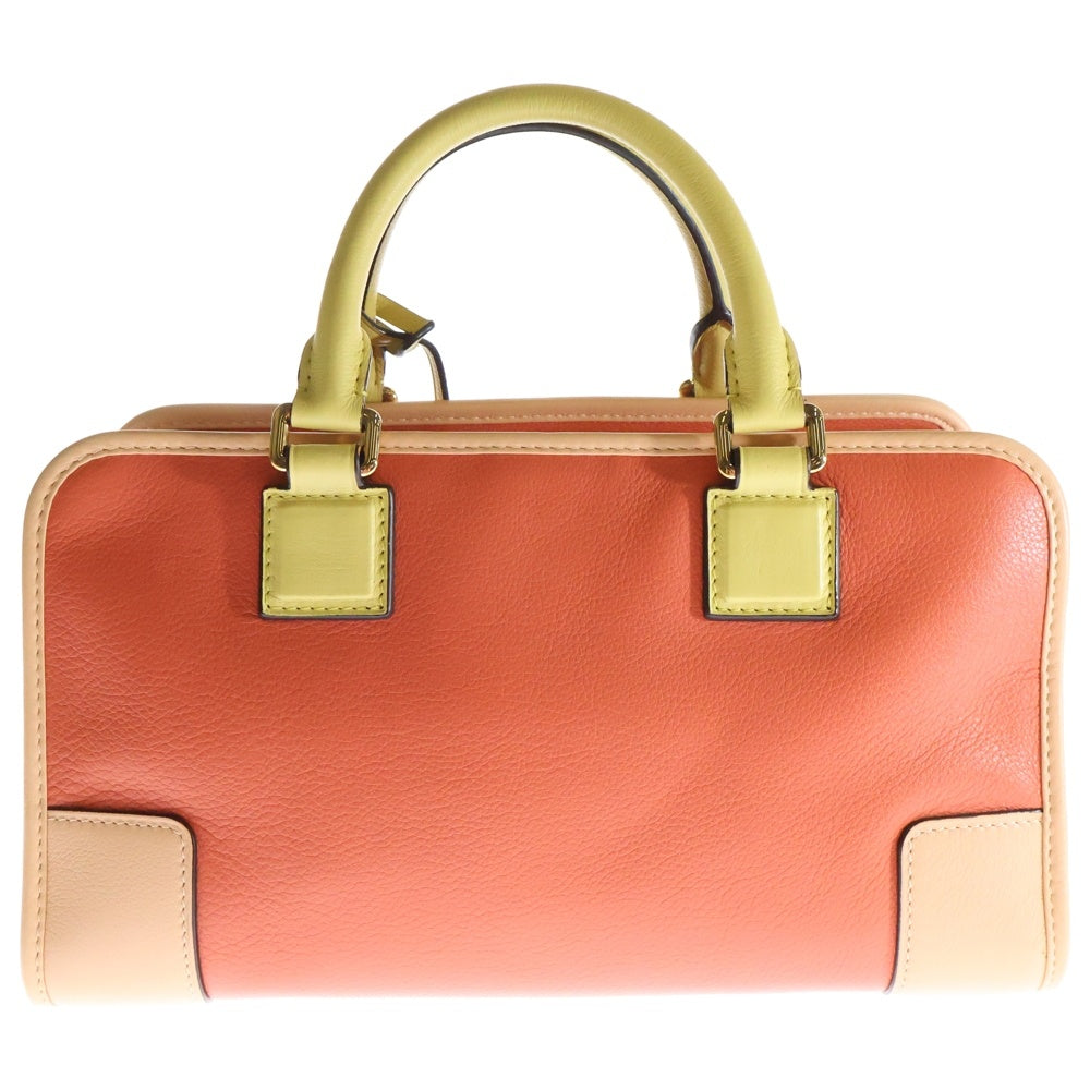 LOEWE(ロエベ) アマソナバック28 ハンドバッグ オレンジ×イエロー ゴールド金具 レザー