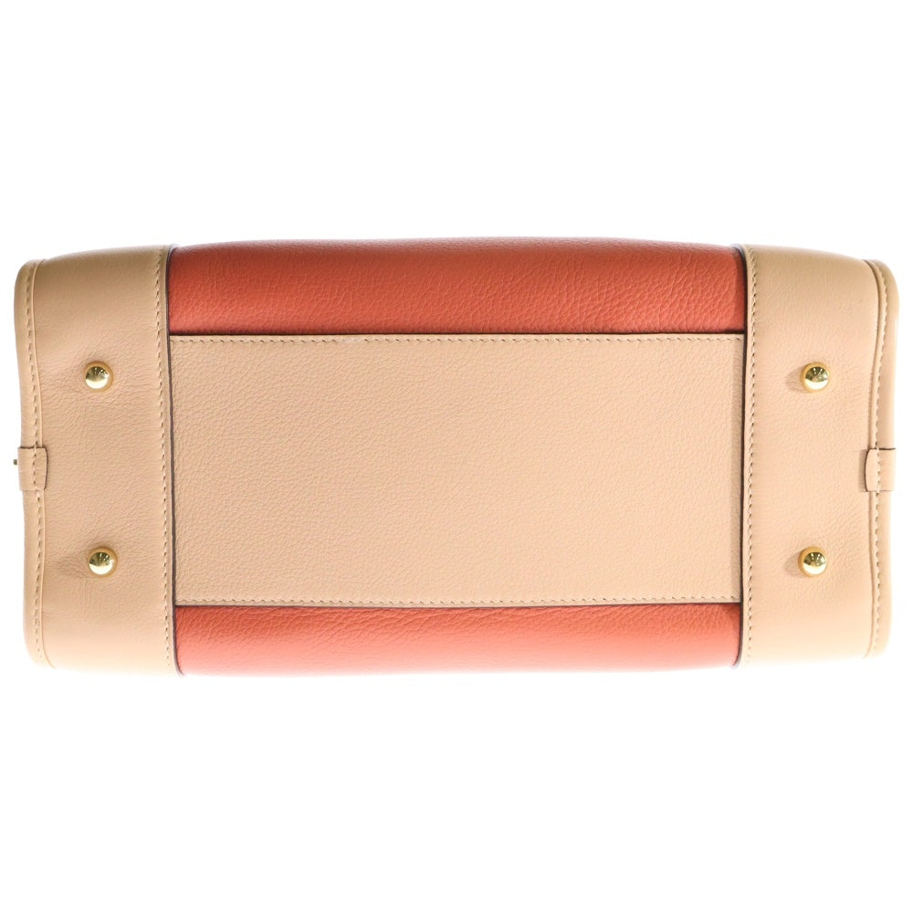 LOEWE(ロエベ) アマソナバック28 ハンドバッグ オレンジ×イエロー ゴールド金具 レザー
