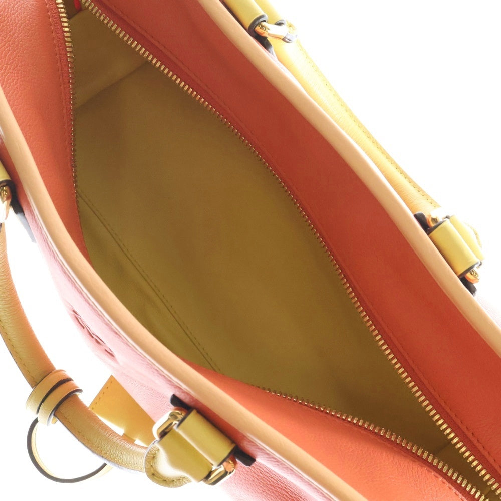 LOEWE(ロエベ) アマソナバック28 ハンドバッグ オレンジ×イエロー ゴールド金具 レザー