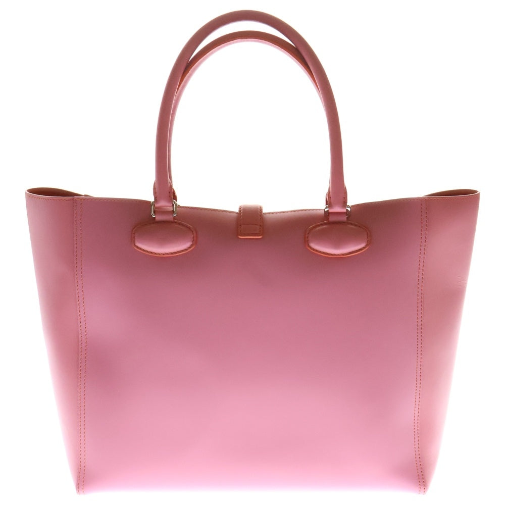 LOEWE(ロエベ) レオ トートバッグ ハンドバッグ シルバー金具 ピンク×オレンジ/レザー