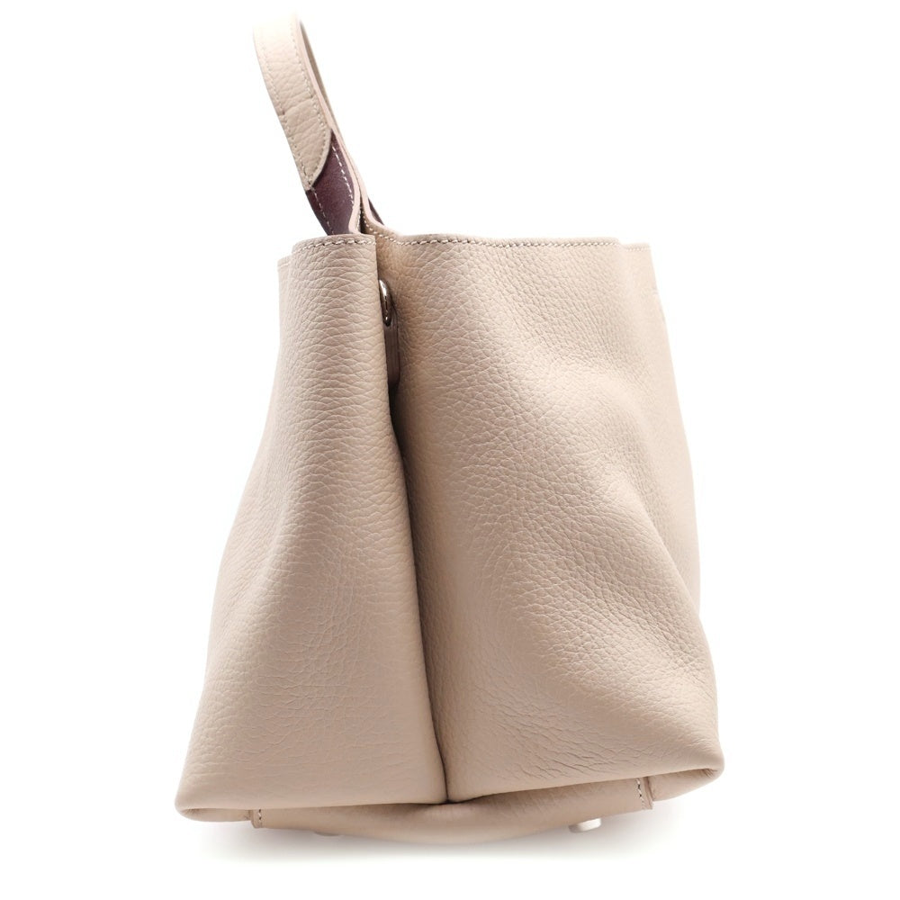 TOD'S(トッズ) T-timeless Tタイムレス レザーハンドバッグ ベージュ×レッド