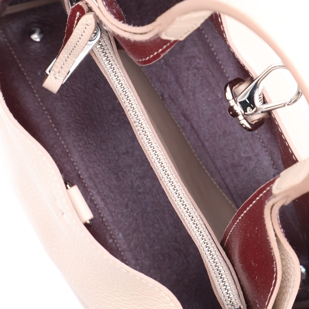 TOD'S(トッズ) T-timeless Tタイムレス レザーハンドバッグ ベージュ×レッド