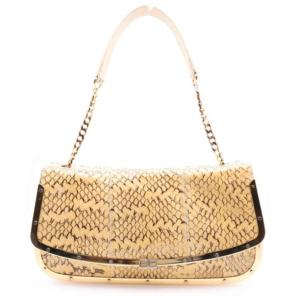 DOLCE & GABBANA(ドルチェアンドガッバーナ) ワンショルダーバック チェーンバッグ ハンドバッグ イエロー ゴールド金具 4c071448