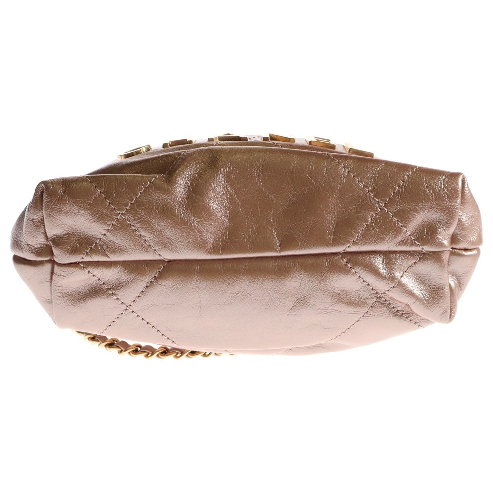 CHANEL(シャネル) シャネル22ミニ ショルダーバッグ チェーンバッグ ミニバッグ 巾着バッグ シャイニーカーフスキン メタリックピンク プレート ゴールド金具 AS3980