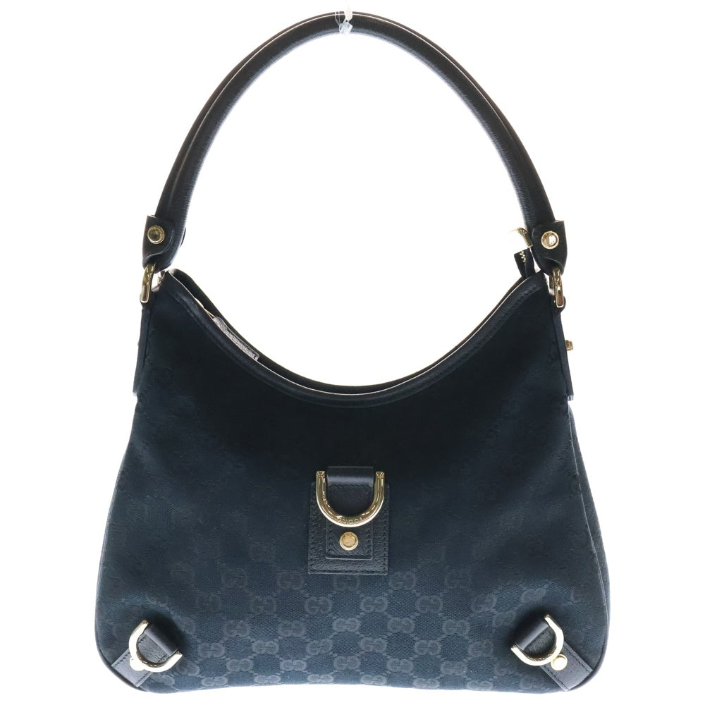 GUCCI(グッチ) GGスプリーム ハンドバック ワンショルダーバッグ ブラック キャンバス×レザー ゴールド金具 130738