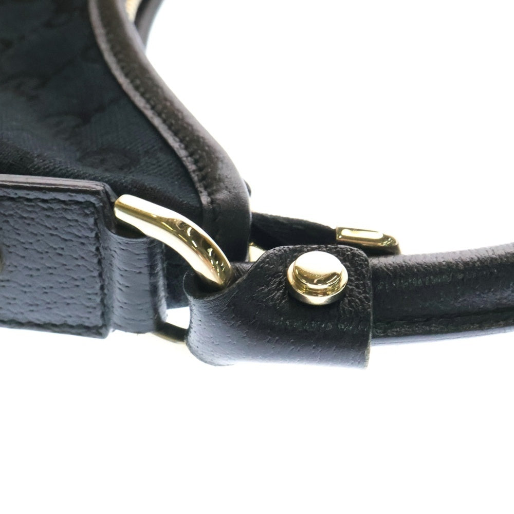 GUCCI(グッチ) GGスプリーム ハンドバック ワンショルダーバッグ ブラック キャンバス×レザー ゴールド金具 130738