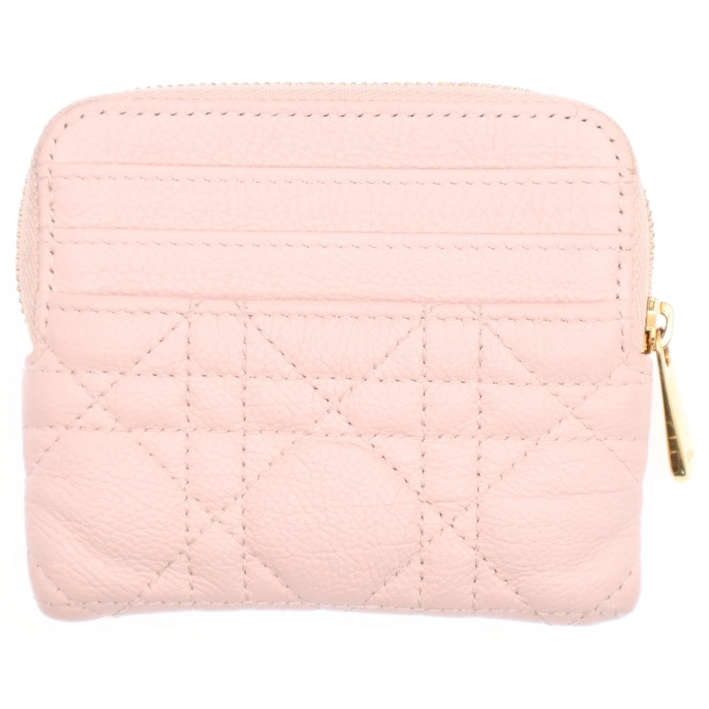 Christian Dior(クリスチャンディオール) カロ ラベンダー ウォレット コンパクト ミニ財布 コインケース ゴールド金具 ピンク レザー