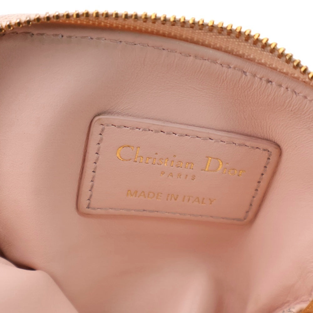 Christian Dior(クリスチャンディオール) カロ ラベンダー ウォレット コンパクト ミニ財布 コインケース ゴールド金具 ピンク レザー