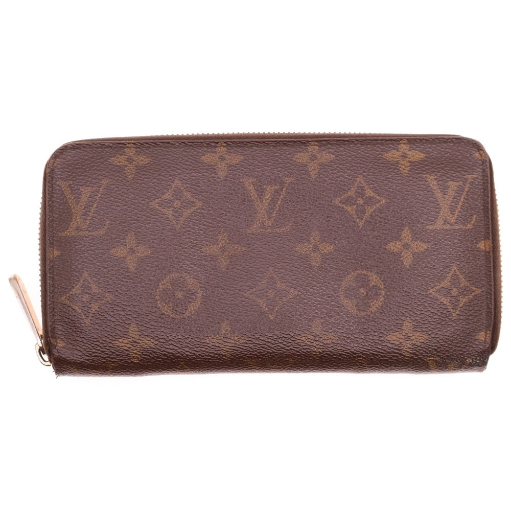 LOUIS VUITTON(ルイヴィトン) モノグラム ジッピーウォレット ロングウォレット 長財布 カードケース ブラウン ゴールド金具 PVC M42616