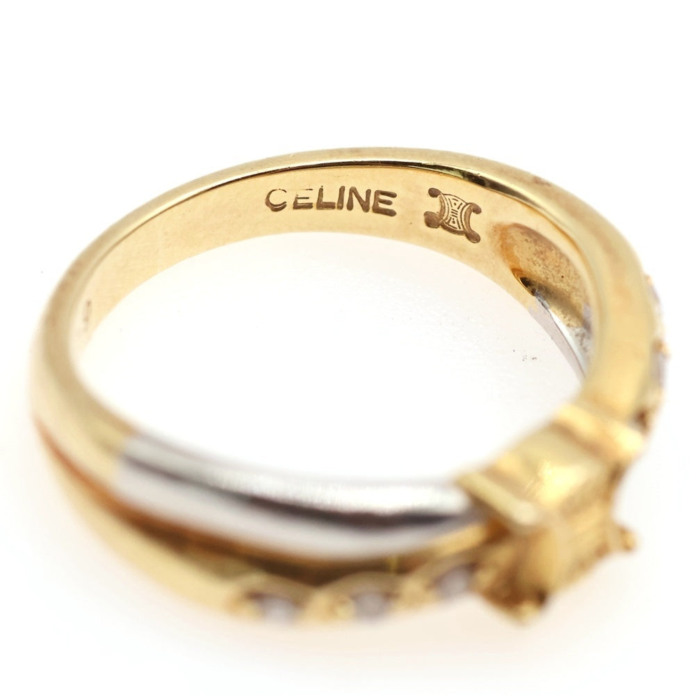 CELINE(セリーヌ) トリオンフ モチーフ ダイヤ K18YG Pt900 コンビ ゴールド プラチナ ゴールド/シルバー