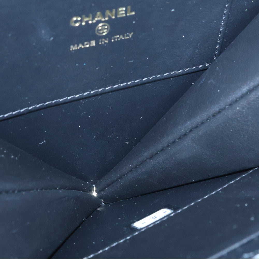 CHANEL(シャネル) ハートモチーフ チェーンショルダーバッグ ブラック×ホワイト パテントレザー ポシェットバッグ AP3295