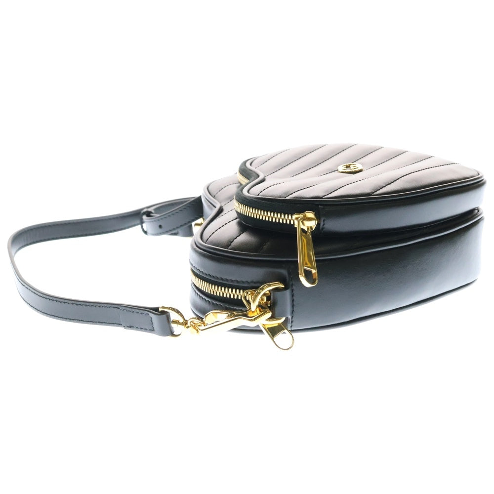 GUCCI(グッチ) インターロッキング Gハート ショルダーバッグ ブラック レザー 486628