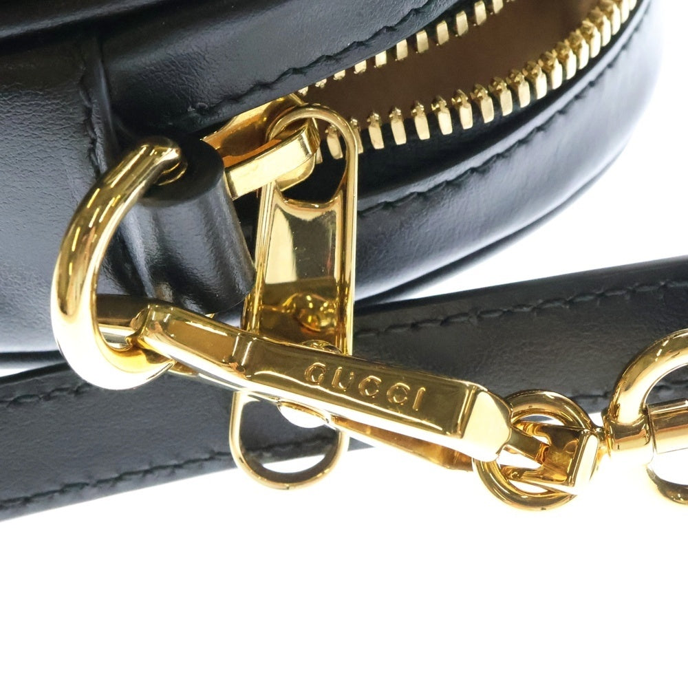 GUCCI(グッチ) インターロッキング Gハート ショルダーバッグ ブラック レザー 486628