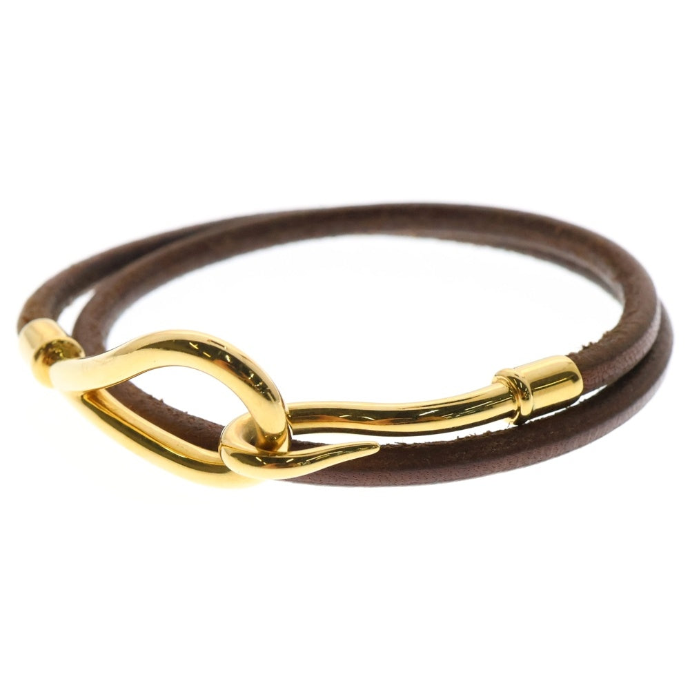 HERMES(エルメス) ジャンボフック ゴールド ブレスレット ブレスレット 革×GP ゴールド金具