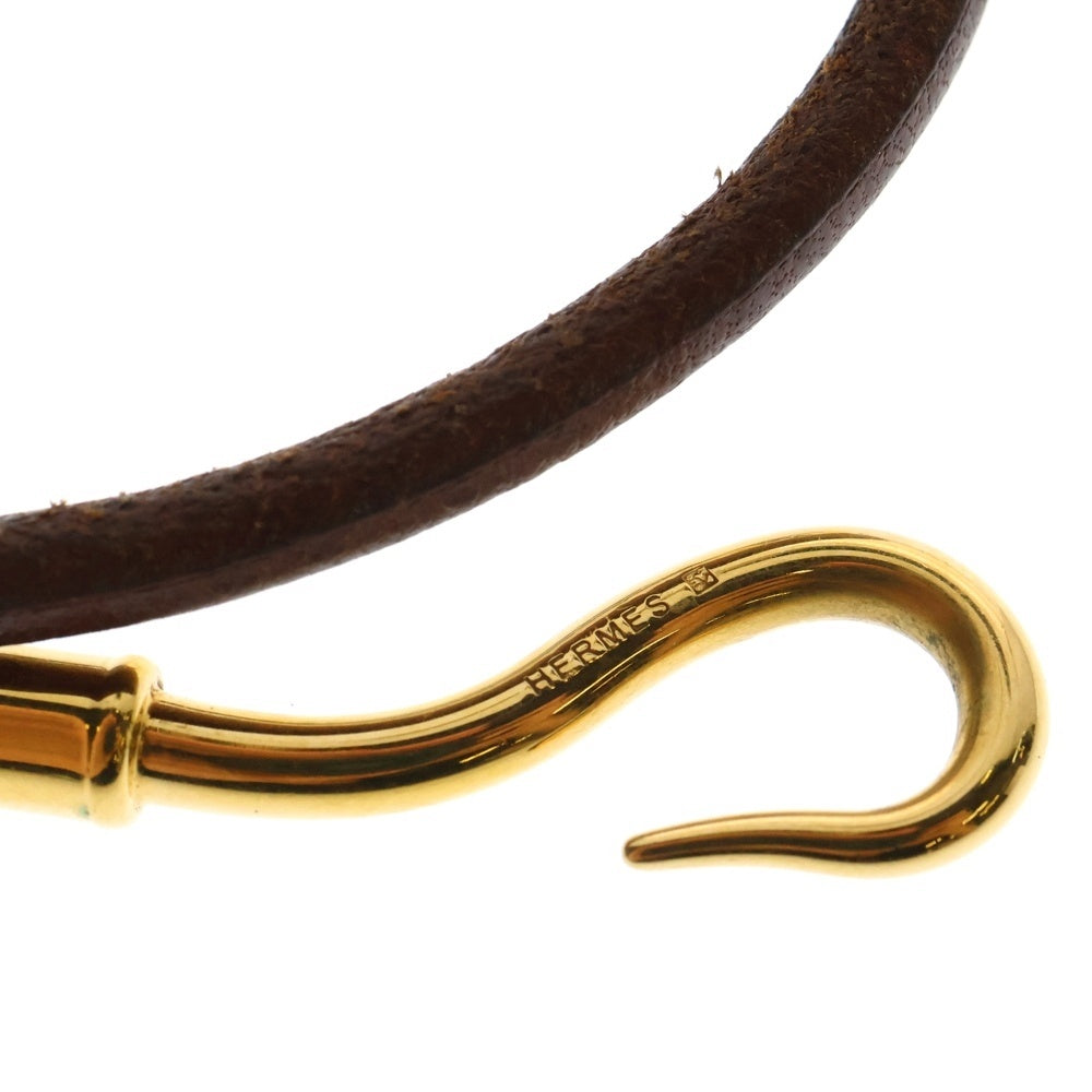HERMES(エルメス) ジャンボフック ゴールド ブレスレット ブレスレット 革×GP ゴールド金具