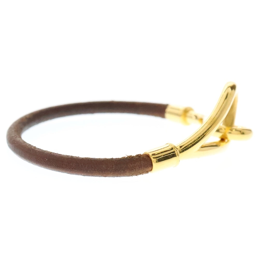 HERMES(エルメス) ジャンボフック ブレスレット バングル ブラウン ゴールド金具