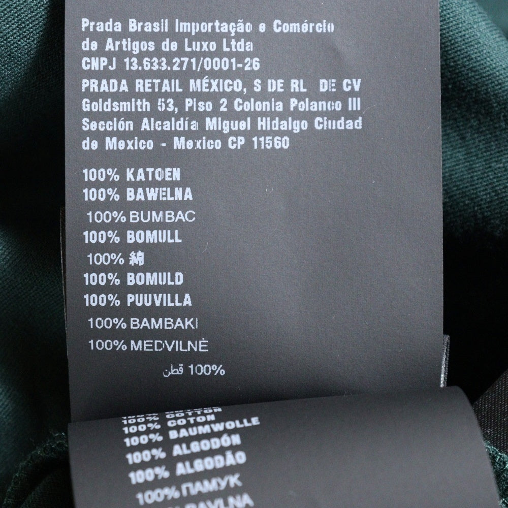 PRADA(プラダ) 23SS トライアングルロゴプレート コットン 半袖Tシャツ カットソー グリーン UJN861 S232 240