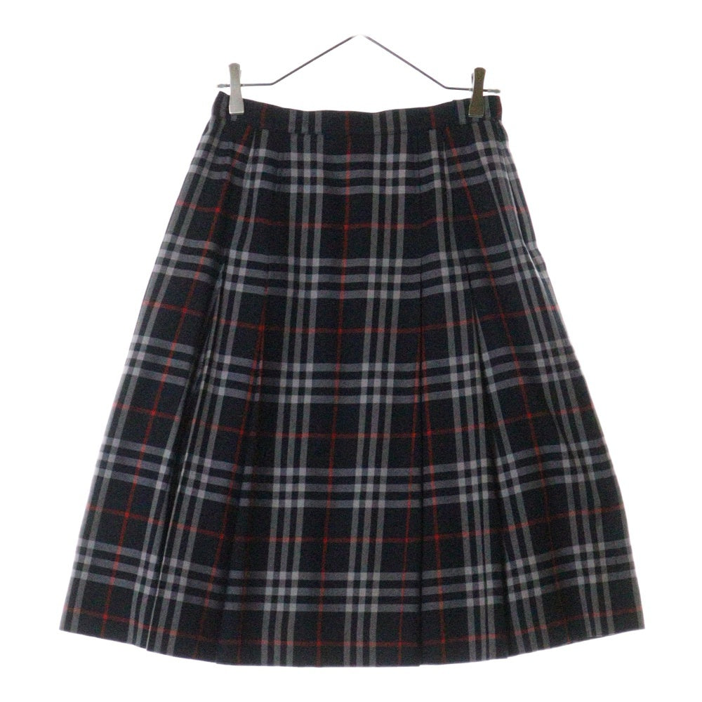 BURBERRY(バーバリー) ノバチェック 総柄 プリーツ ミディアム フレアスカート ネイビー レディース FXA03-007