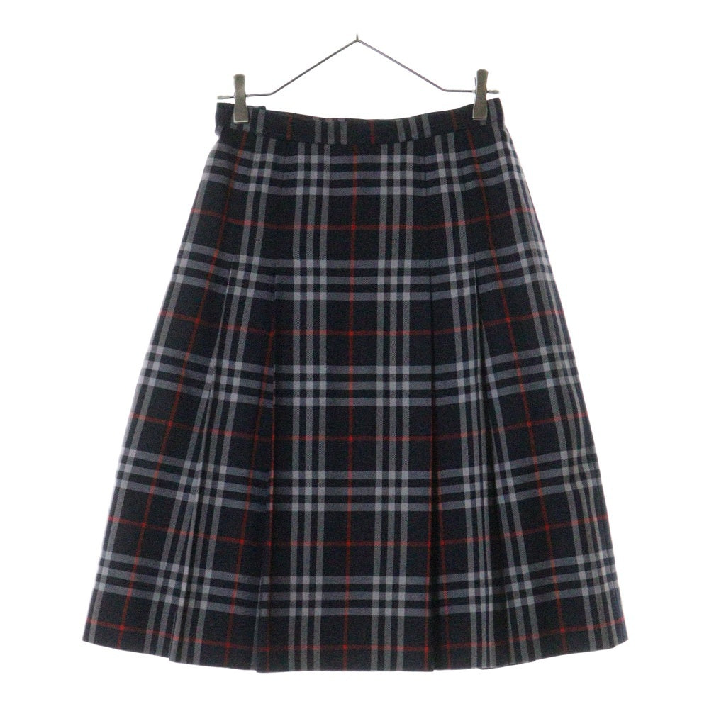 BURBERRY(バーバリー) ノバチェック 総柄 プリーツ ミディアム フレアスカート ネイビー レディース FXA03-007