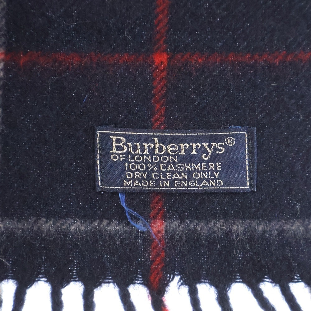 BURBERRY(バーバリー) マフラー チェック ネイビー カシミヤ
